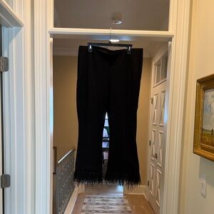 Chico’s black knit Feather Trim ankle Pants